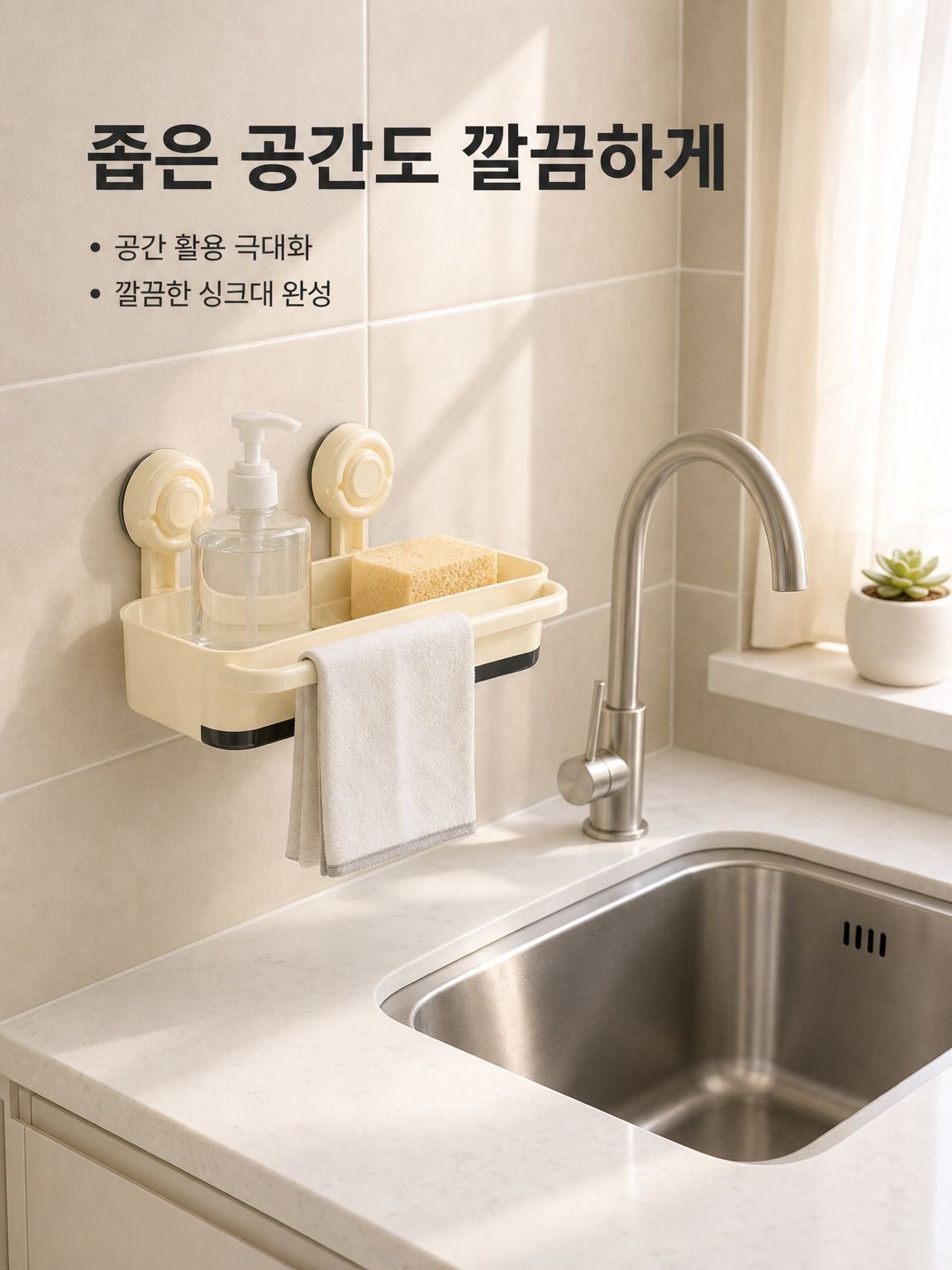 흡착식 행주 물빠짐 선반
