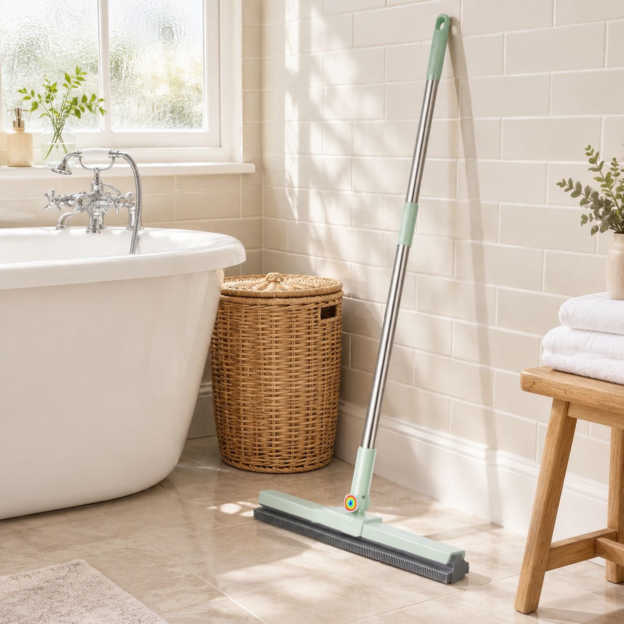 Magic Silicone Upgraded DoubleSided Bathroom Wiper Floor MultiUse Adjustable Broom