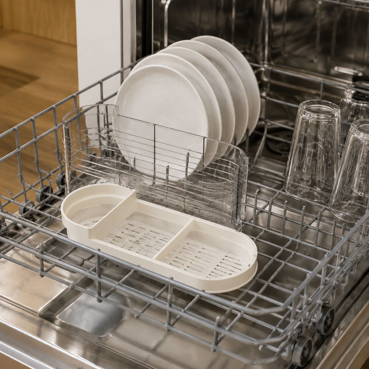 Organizador de palillos en uso en una cocina moderna