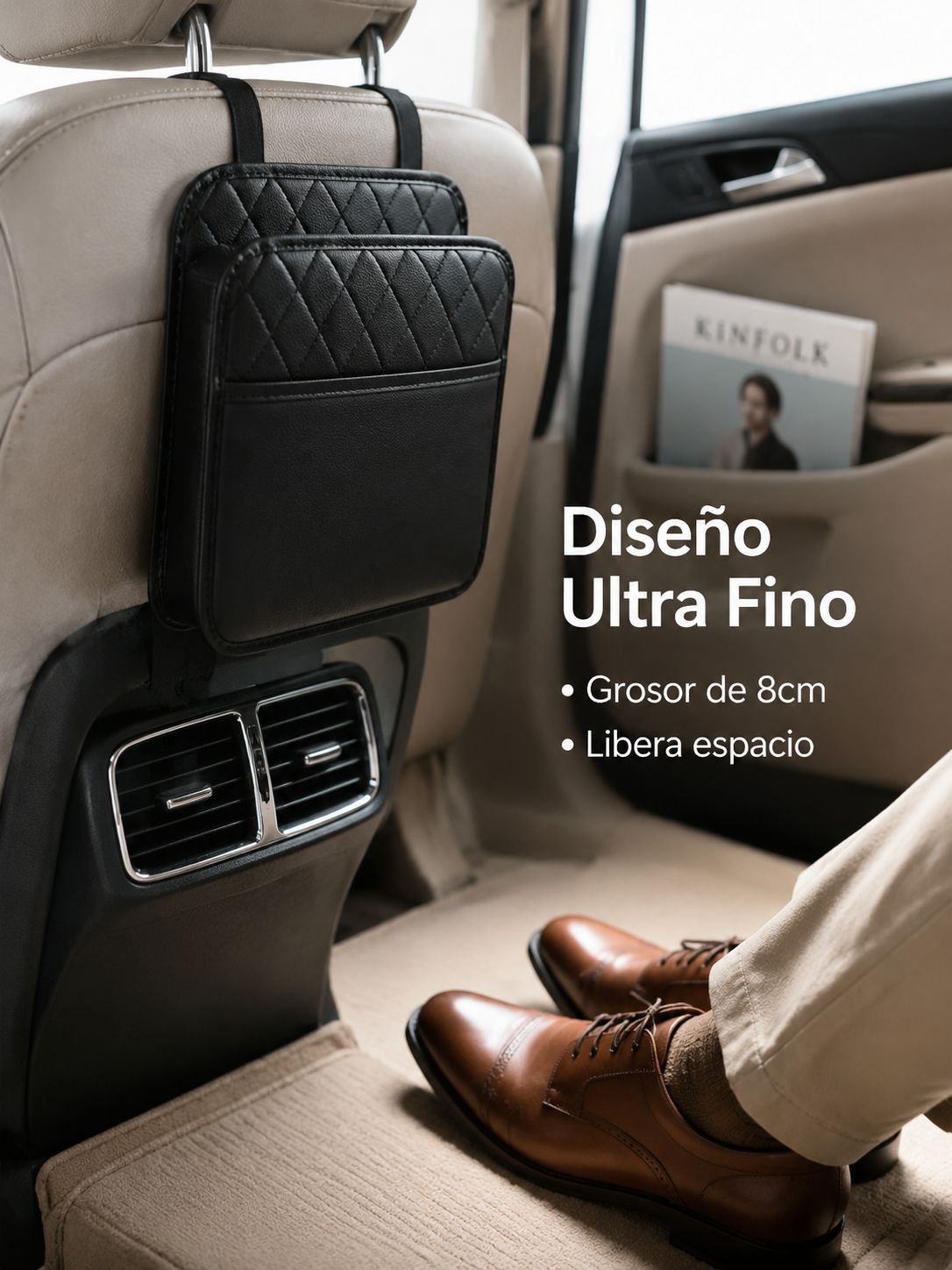 Organizador multifuncional para asiento trasero de coche
