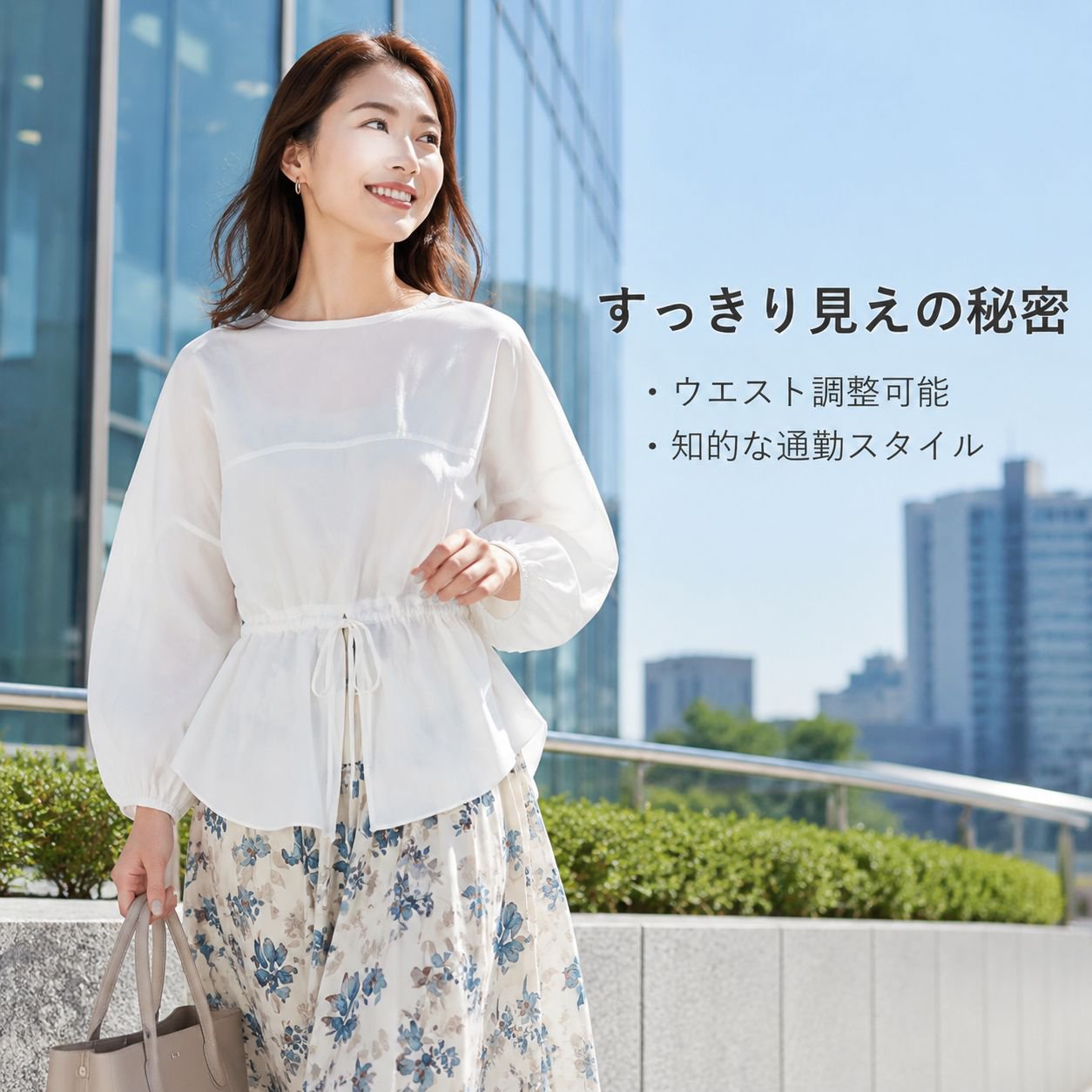 リラックス感バックリボンテンセルシャツ・韓国系スリム薄手ブラウス