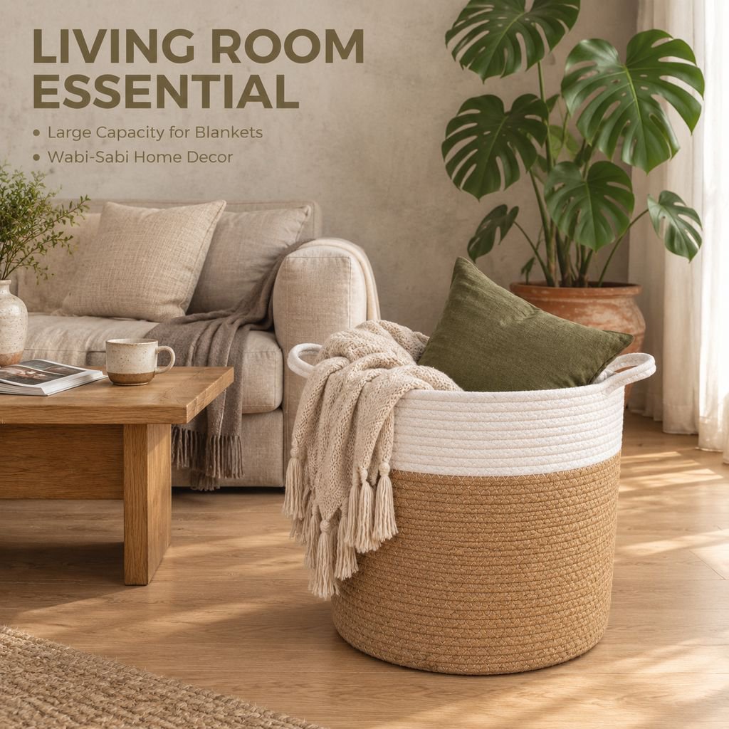 Large Cotton Rope Storage Basket