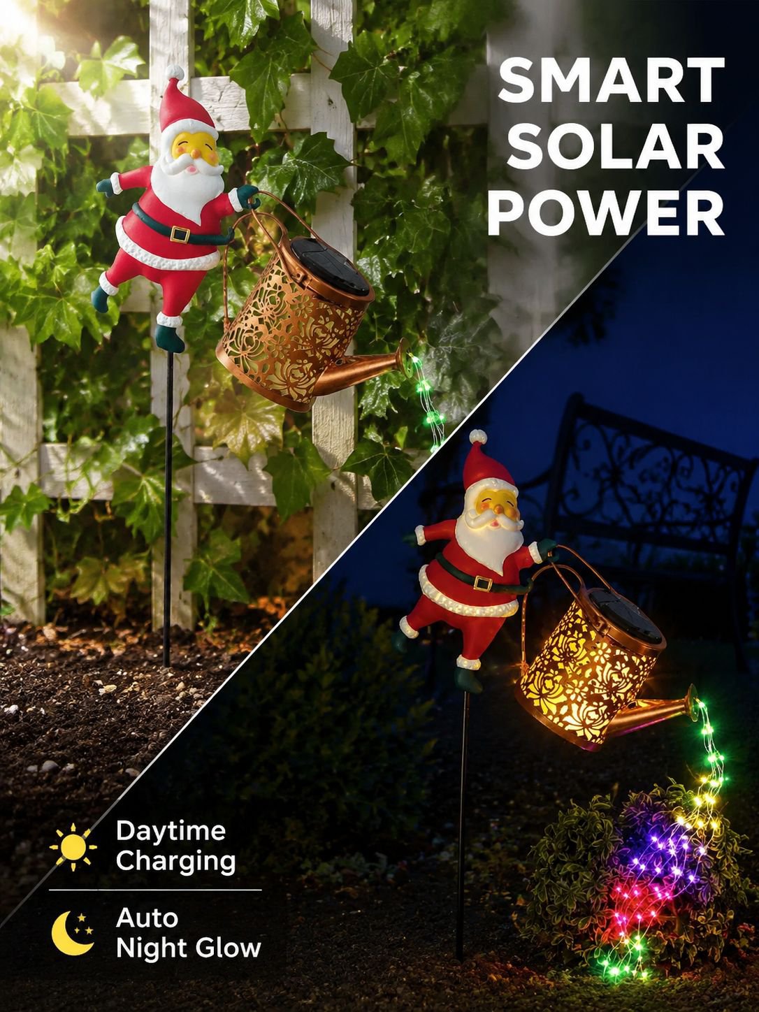 Solar Stake Light Santa Claus Garden Decoration Lamp
