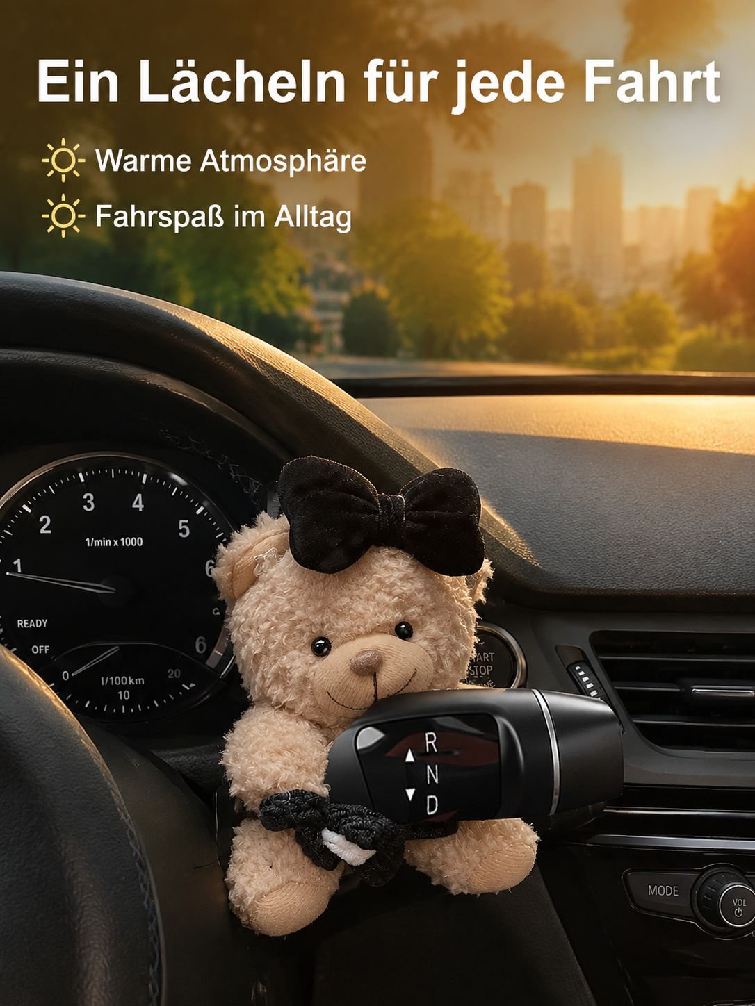 Niedliche Bären Auto Deko am Schalthebel