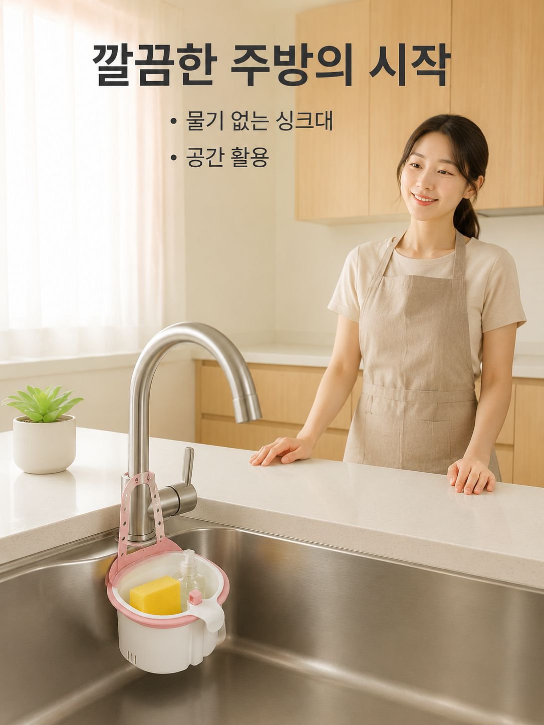 싱크대 걸이식 물빠짐 바구니 음식물 찌꺼기 분리 선반