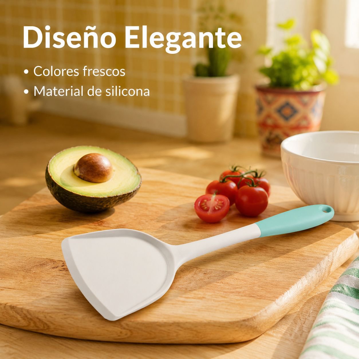 Espátula de silicona apta para uso alimentario