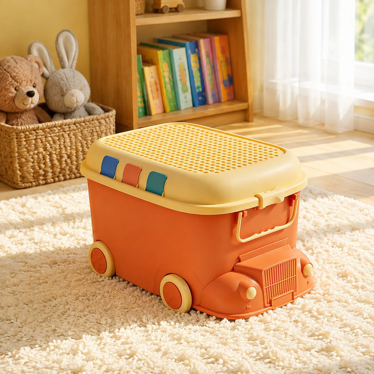 Caja de almacenamiento de juguetes locomotora, caja de almacenamiento para el hogar, caja de almacen