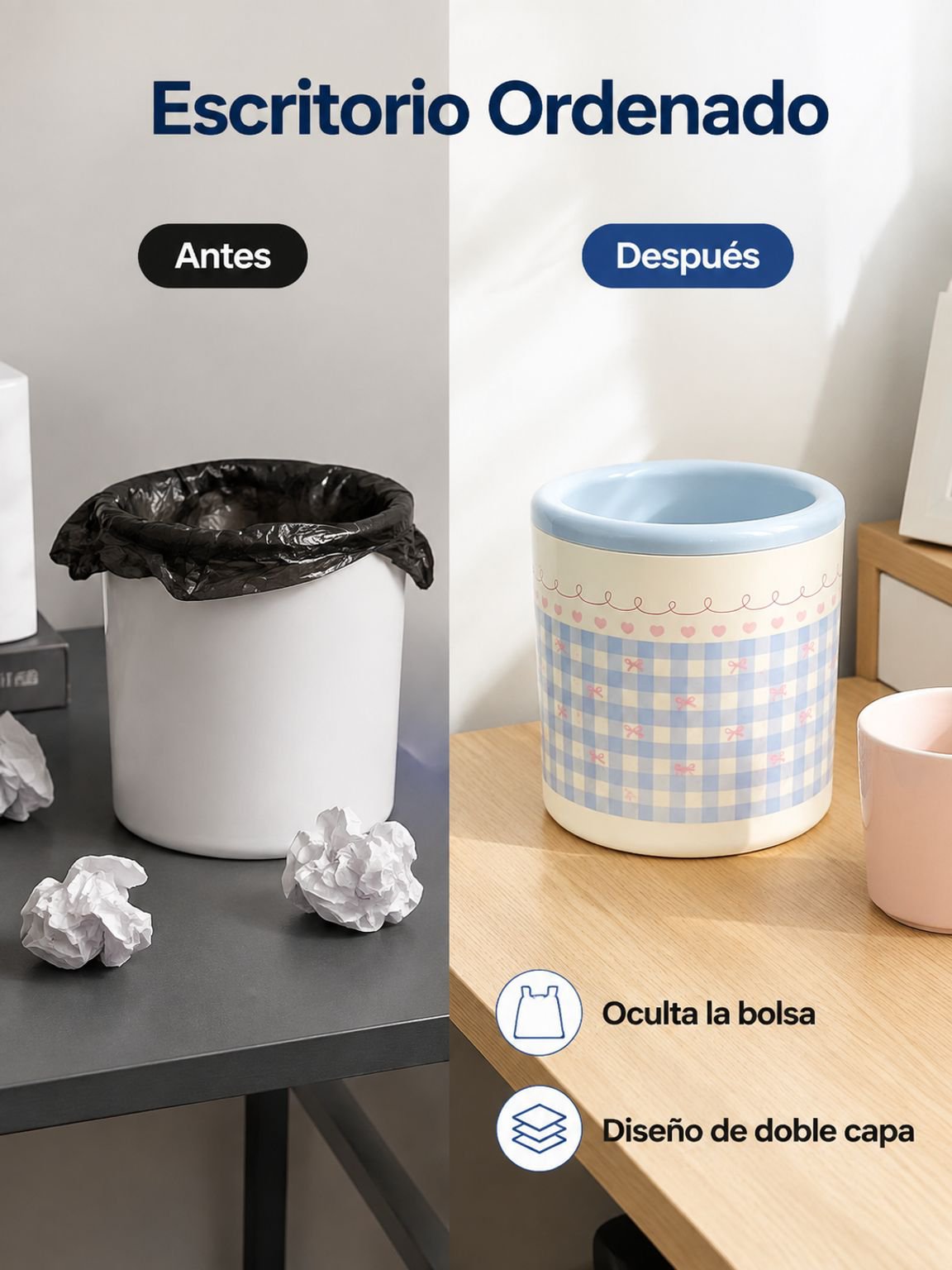 Portalápices de plástico de diseño elegante para oficina