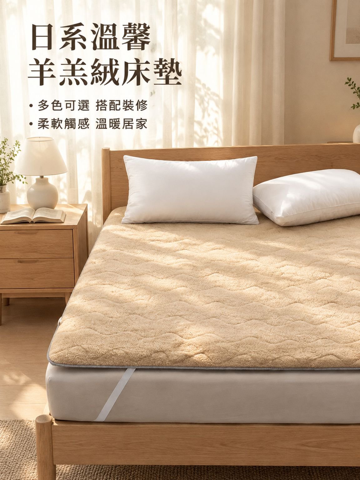 加厚保暖羊羔絨床墊