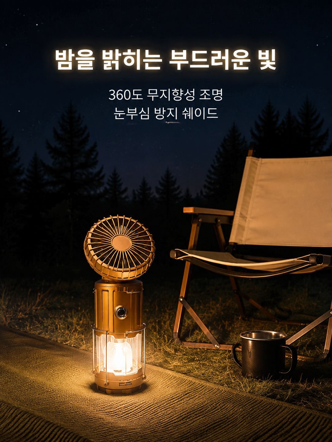 휴대용 태양광 LED 선풍기