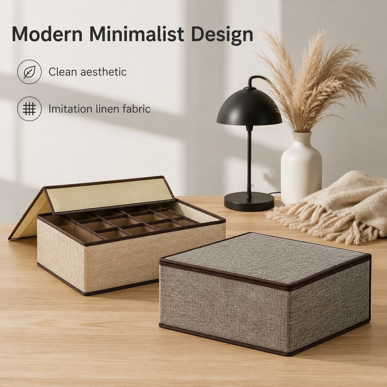 Household underwear and sock storage box with lid