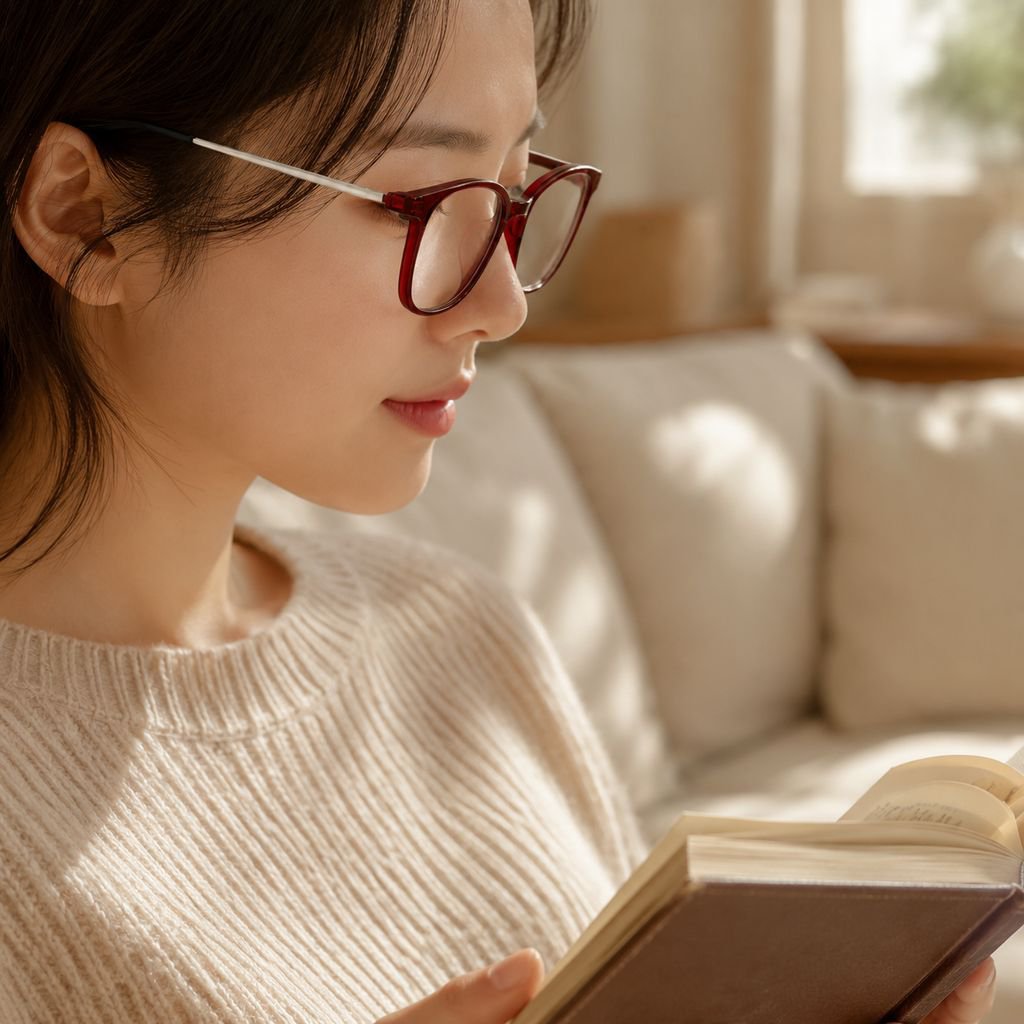스타일리시 블루라이트 필터 여성 리딩안경 정면 이미지