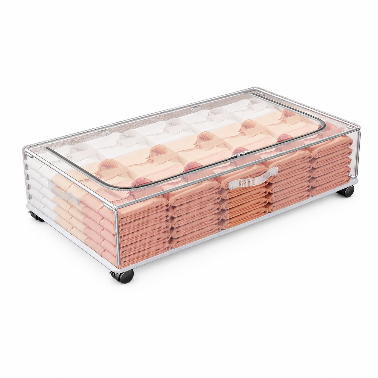 Under-Bed Storage Box with Wheels, Moisture Resistant, Ideal for Clothes and Blankets