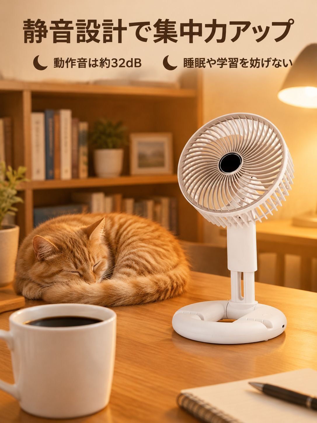 折りたたみサーキュレーション卓上扇風機