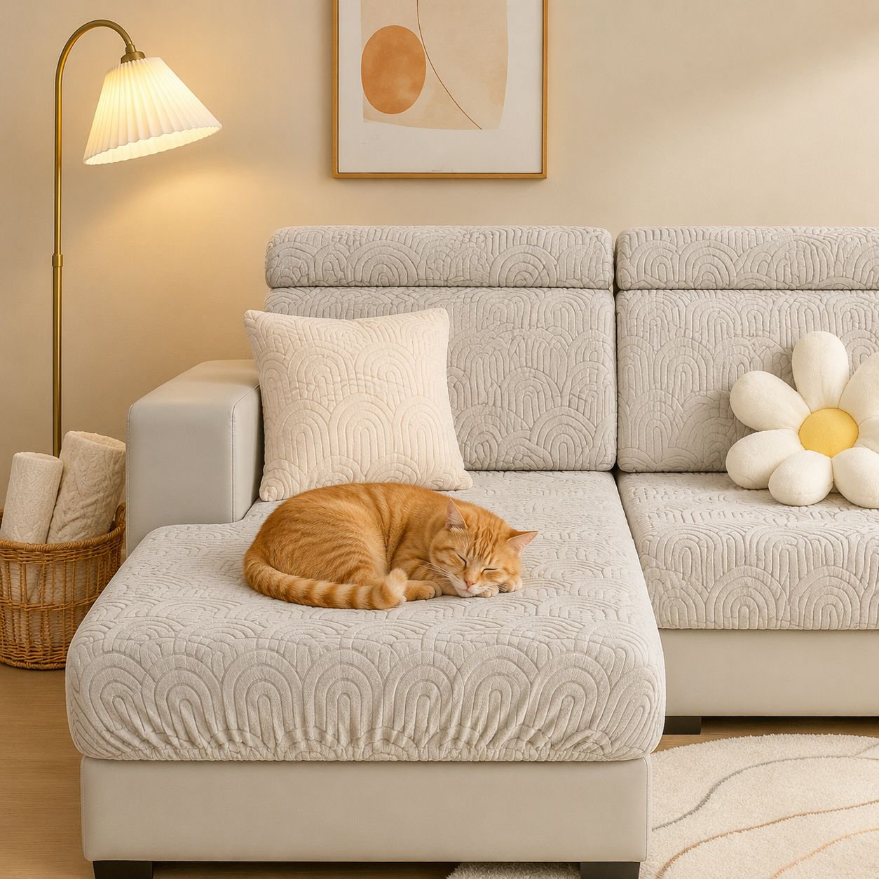 Universal Sofa Cover Full Set Elastic Nonslip Cushion Cover