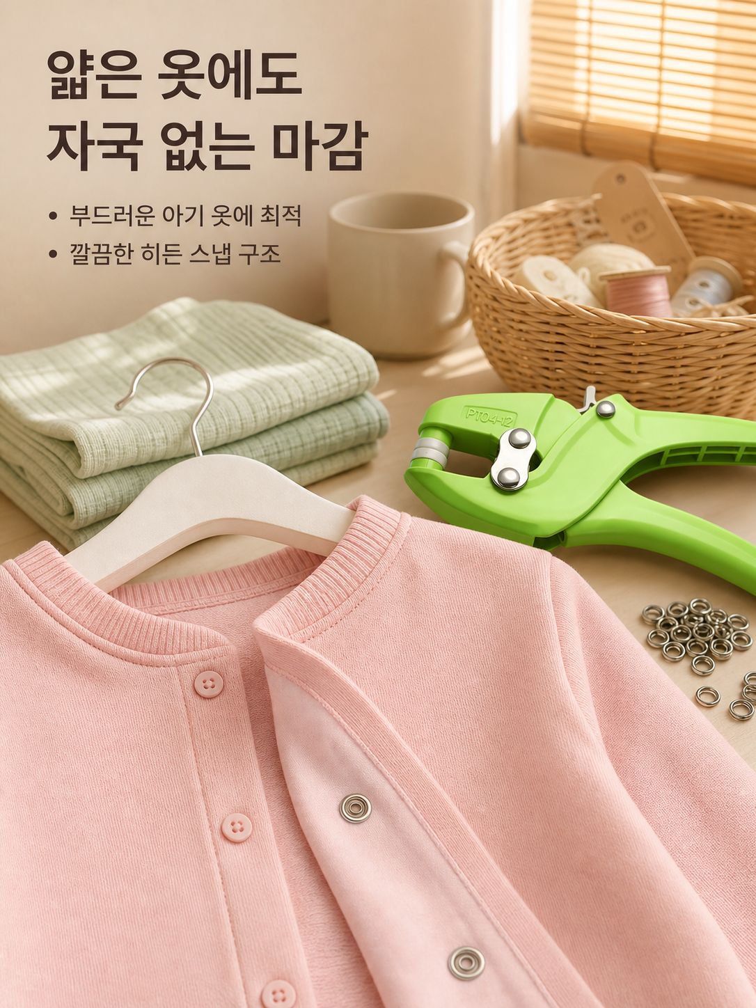 심리스 히든버클 도톰 나일론 오발집게