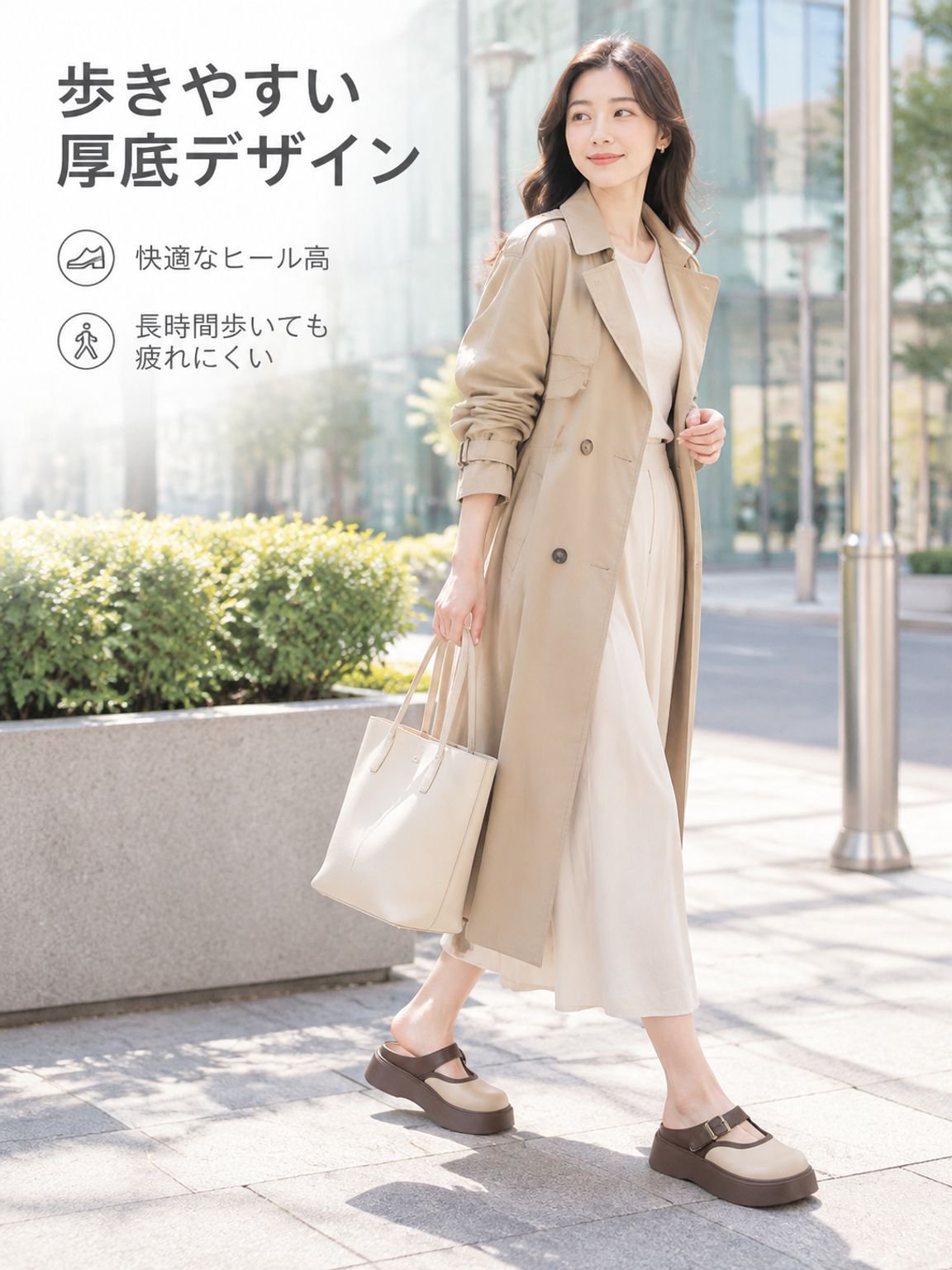 新作厚底ヒールアップ サボスリッポンローファー