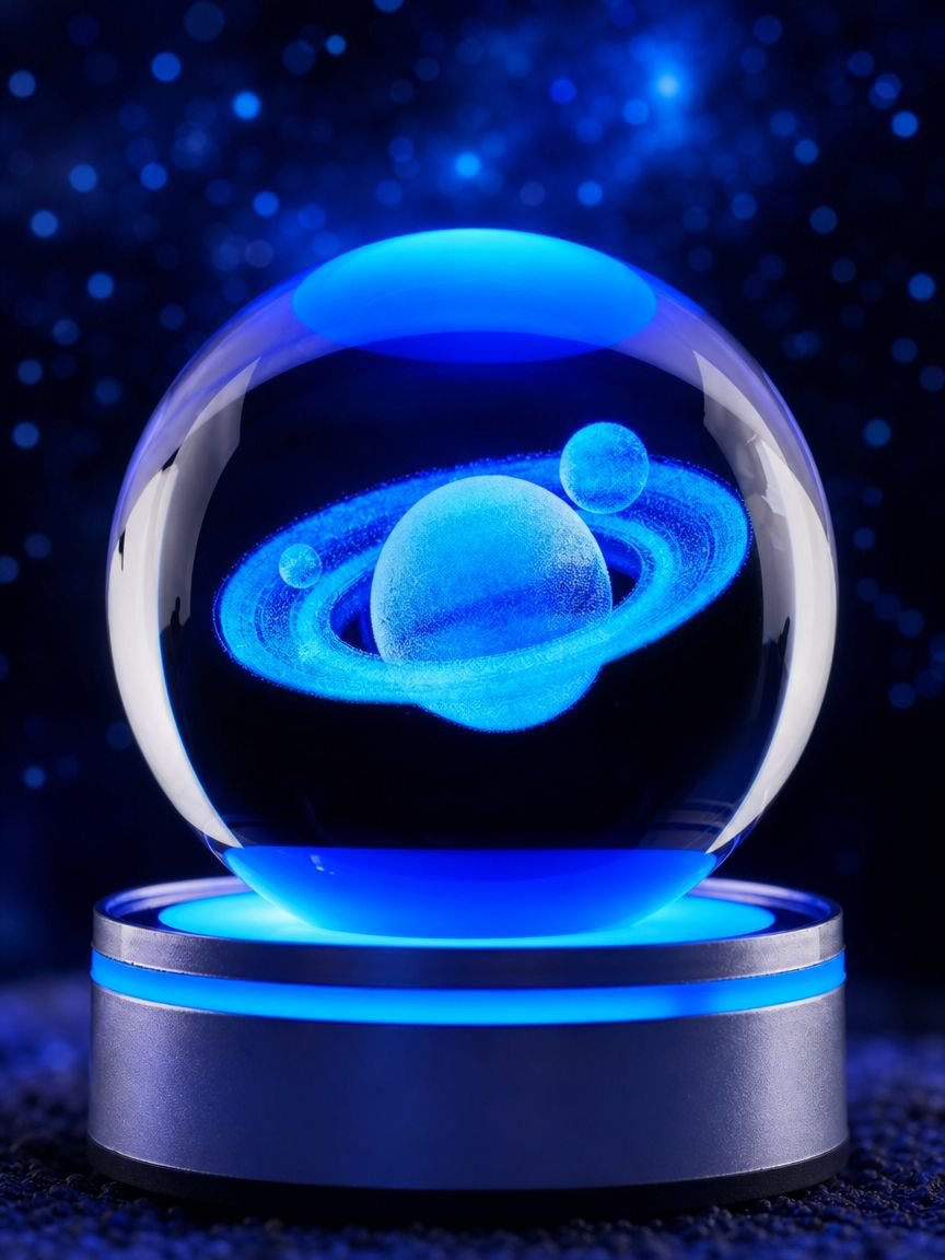 Premium crystal ball with star projection feature