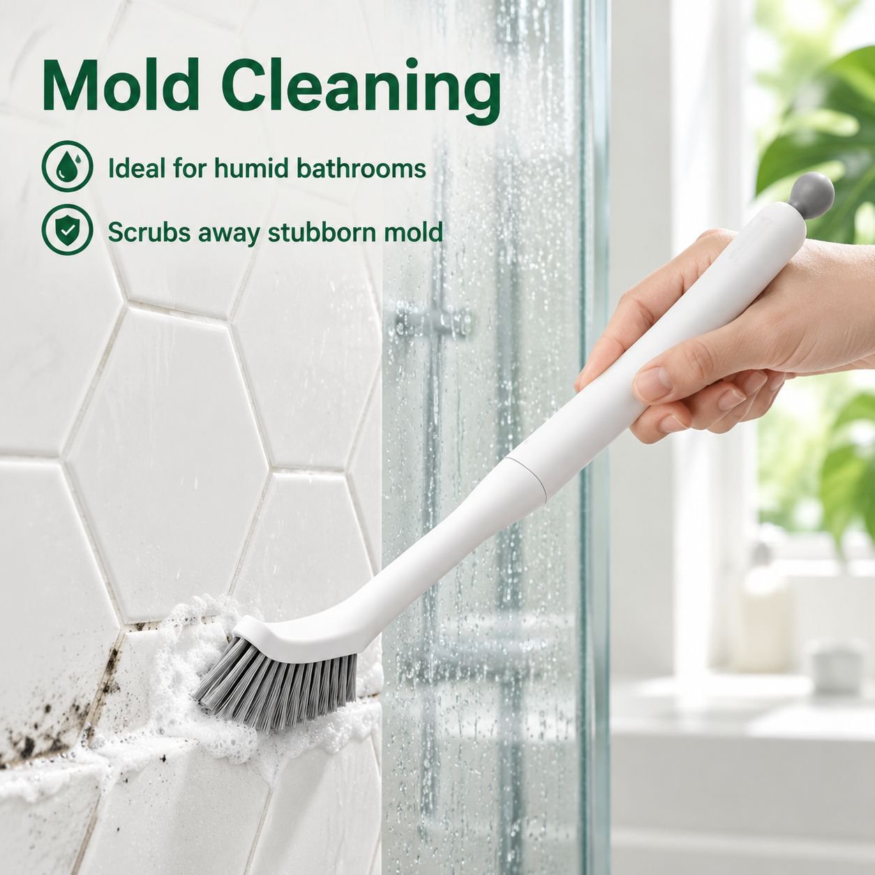 Multifunctional Hard Bristle Crevice Brush Bathroom Tile Floor Grout Cleaning Brush