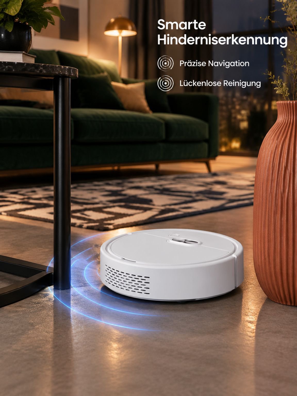 Intelligenter Haushaltsroboter zum Staubsaugen und Wischen