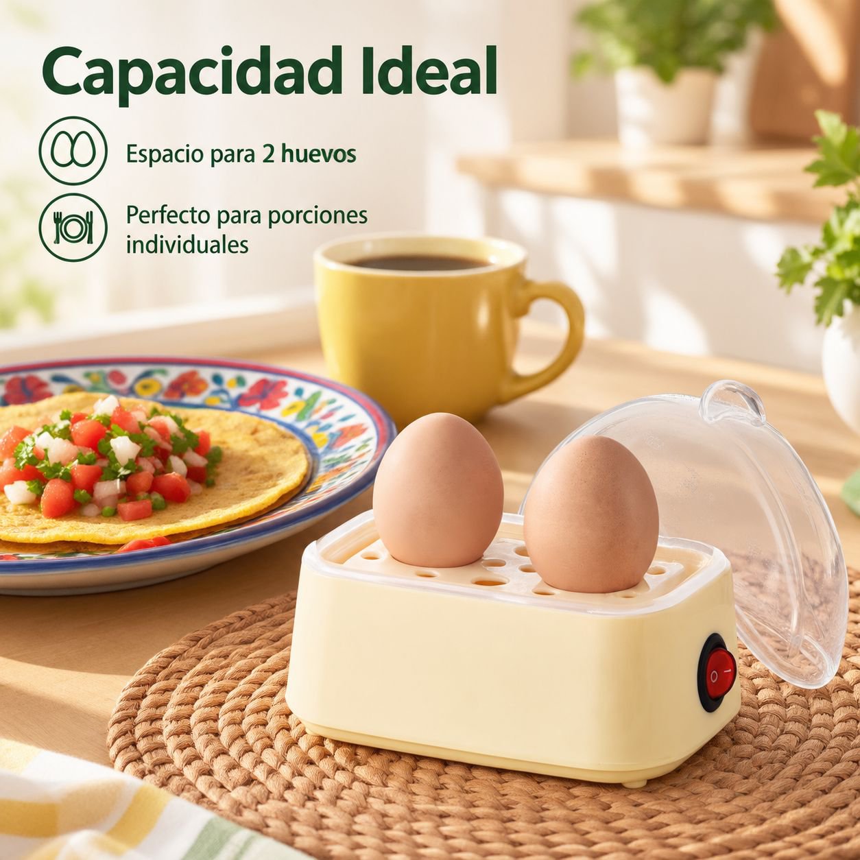 Cocedor de huevos automático sin agua