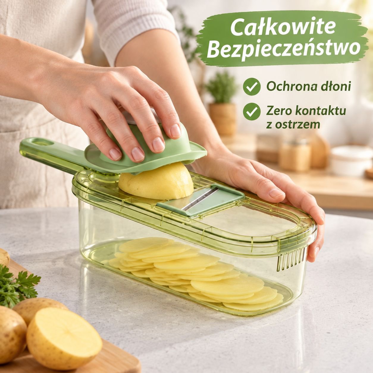 Wielofunkcyjna kuchenna krajalnica i szatkownica do warzyw
