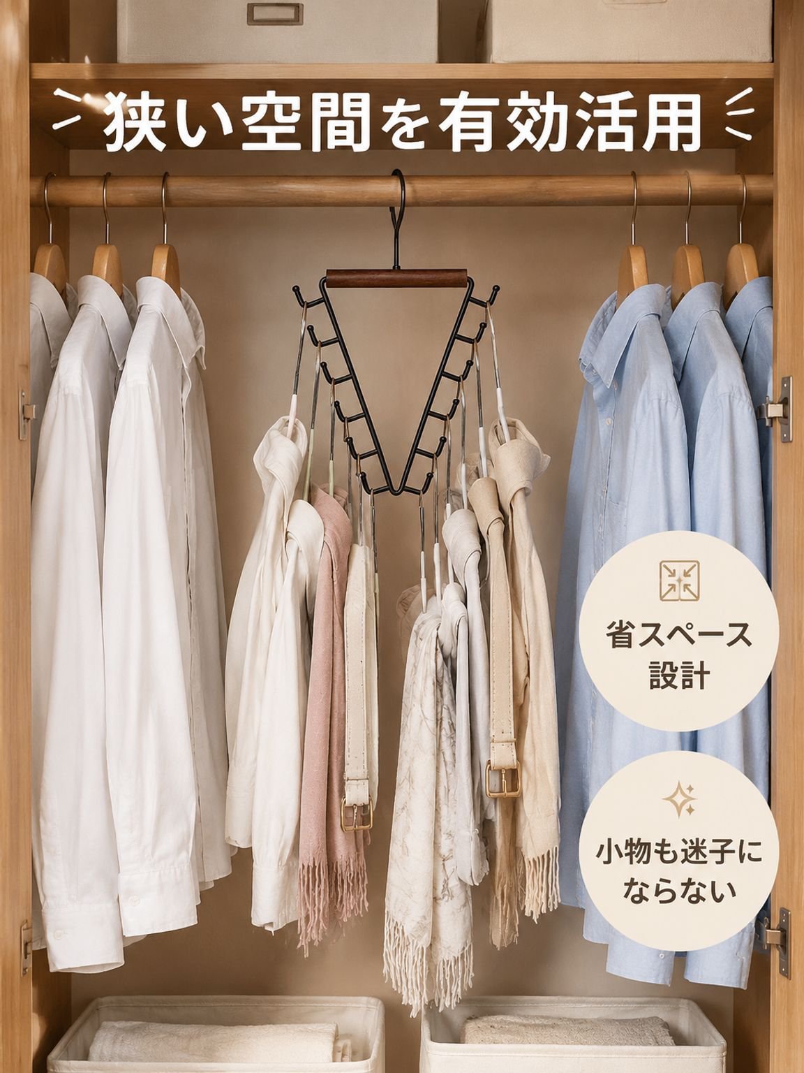 多機能フック収納ラック