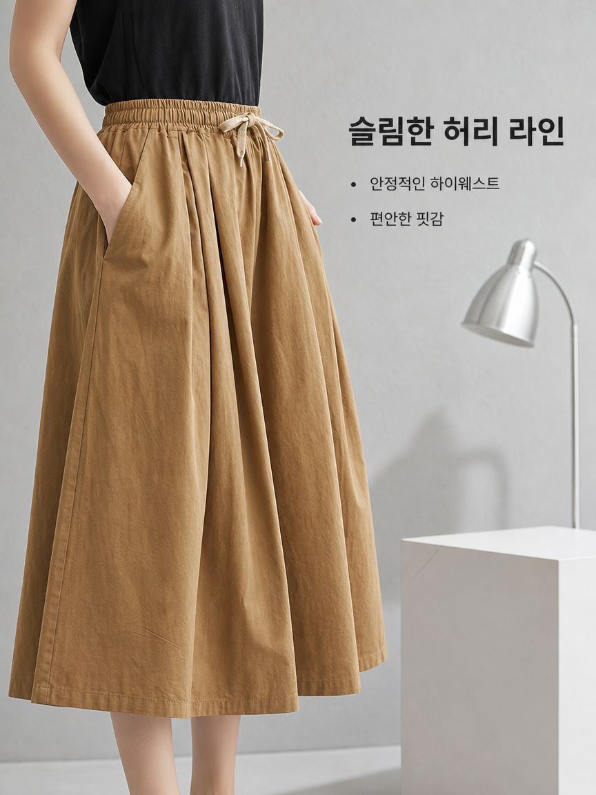 하이웨스트 탄력 슬림 9부 와이드 팬츠 여성 여름 레저 바지