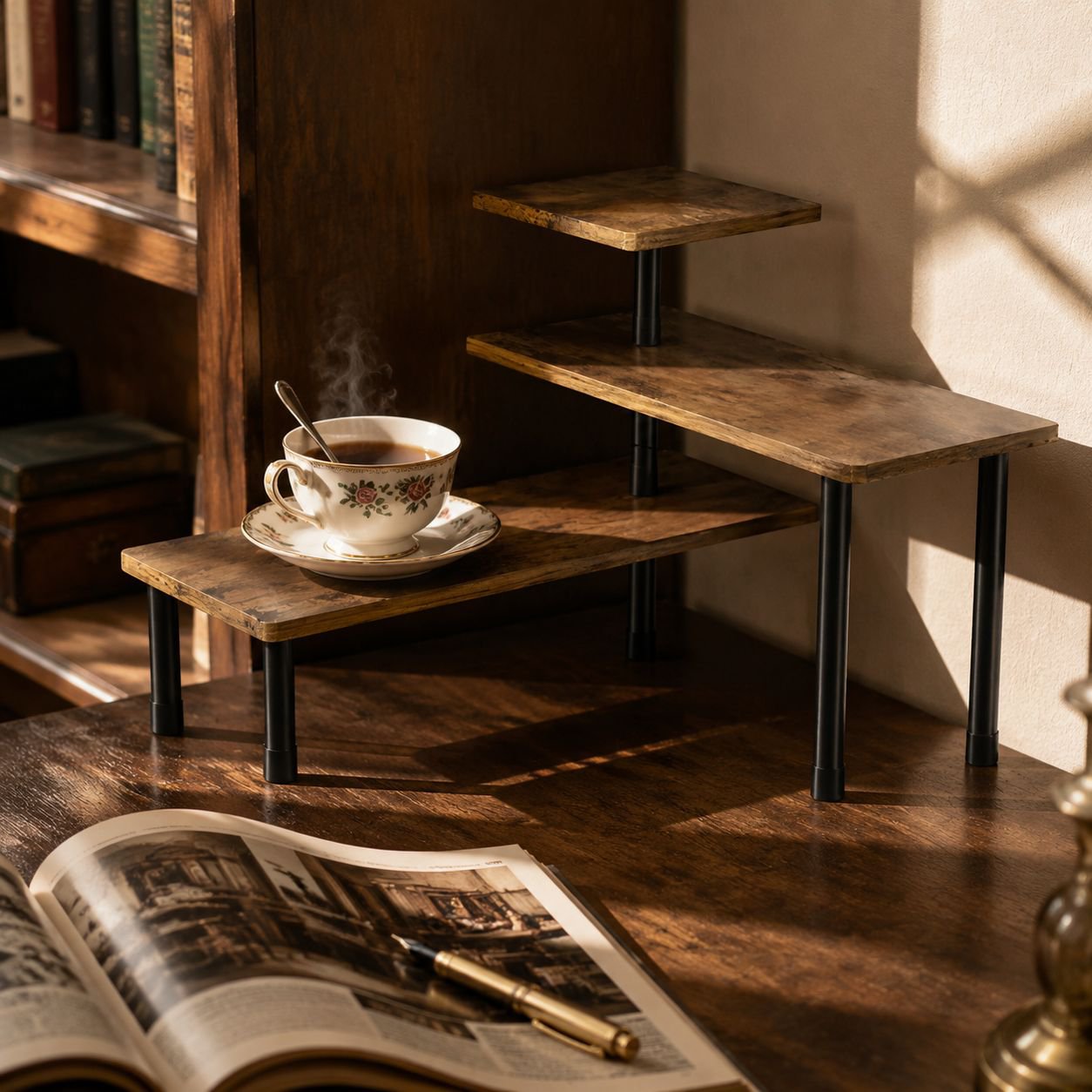 Durable plastic corner shelf for home use