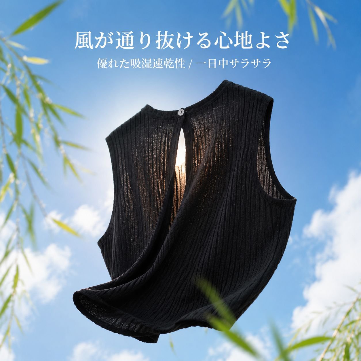 レディース アイスシルクニット バックレス ノースリーブ トップ