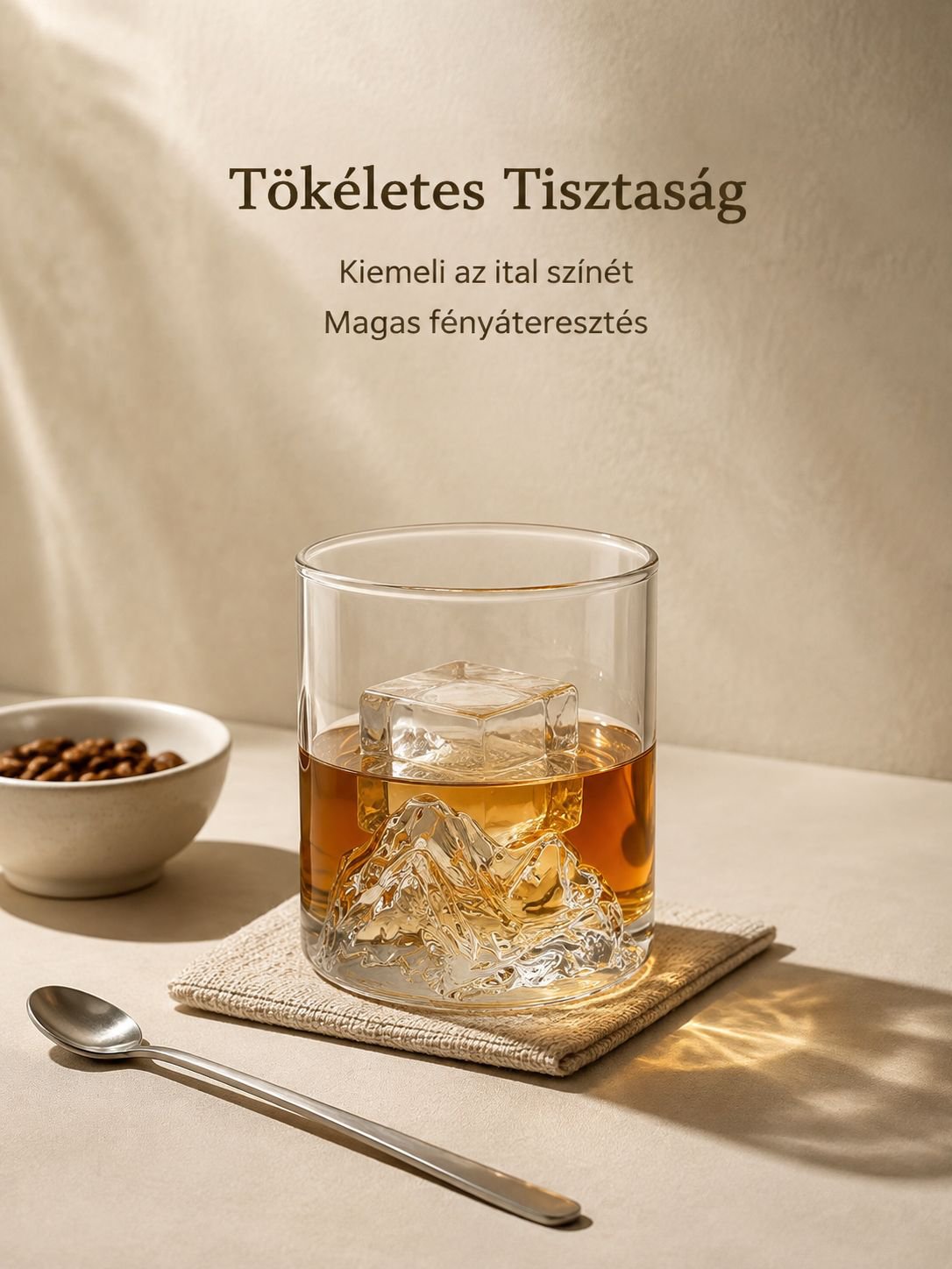 Átlátszó háztartási whisky pohár