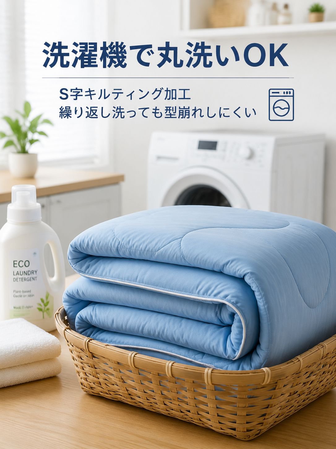 洗濯機で洗えるアイスシルク掛け布団