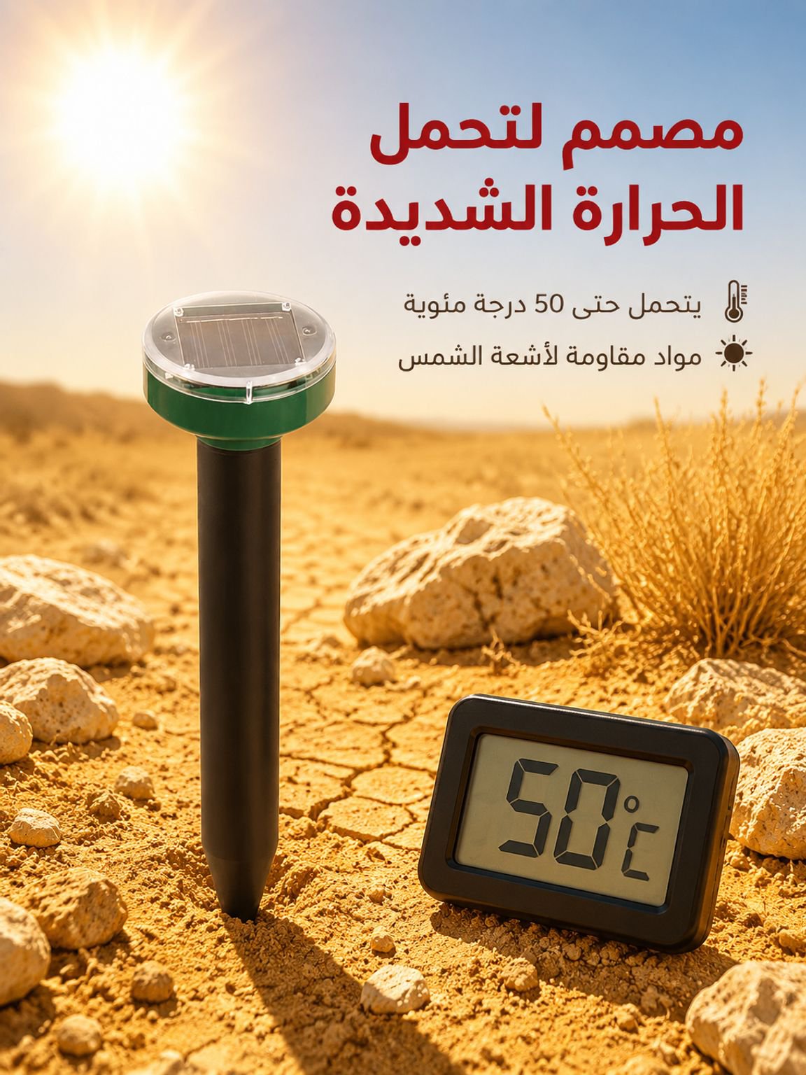 جهاز طارد بالطاقة الشمسية باستخدام الموجات فوق الصوتية