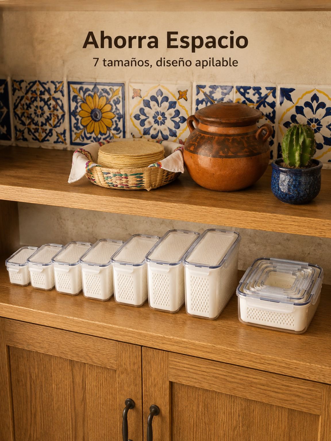 Caja conservadora con escurridor