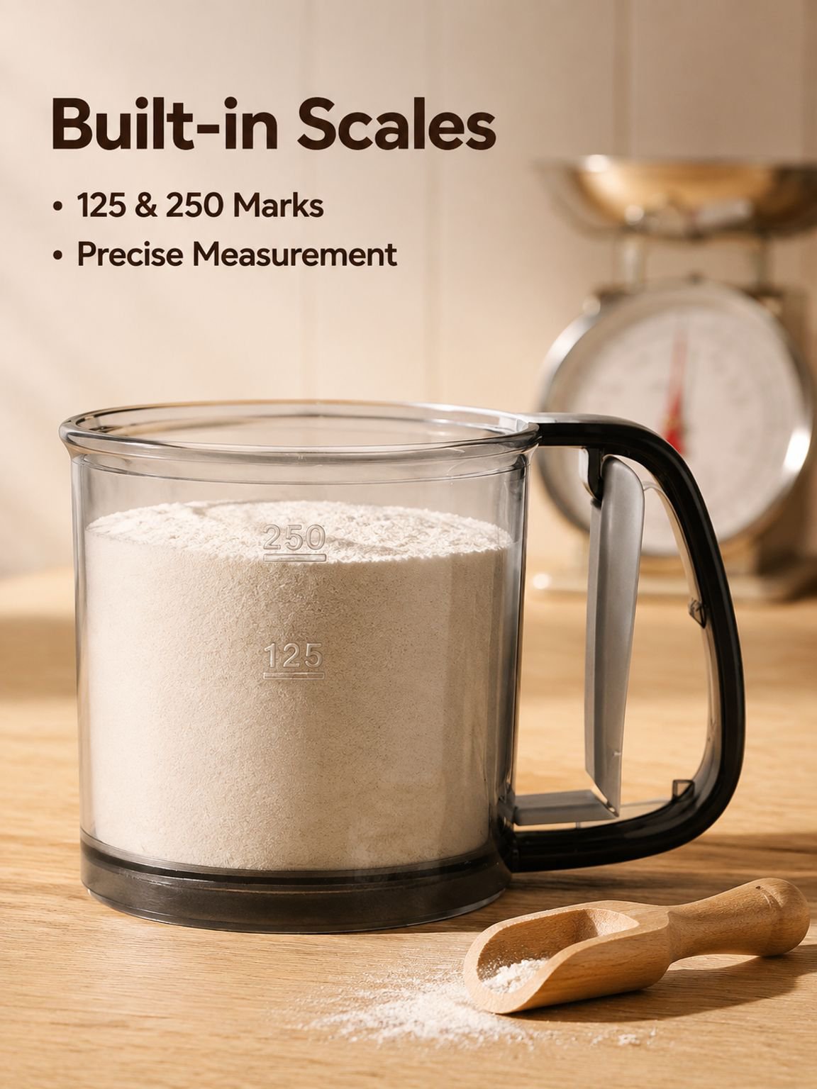Semi-automatic Handheld Flour Sieve