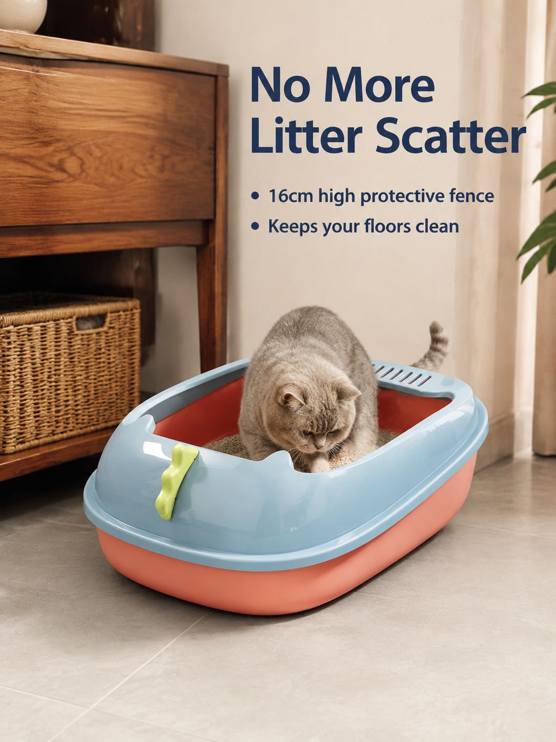 Semi-enclosed litter box