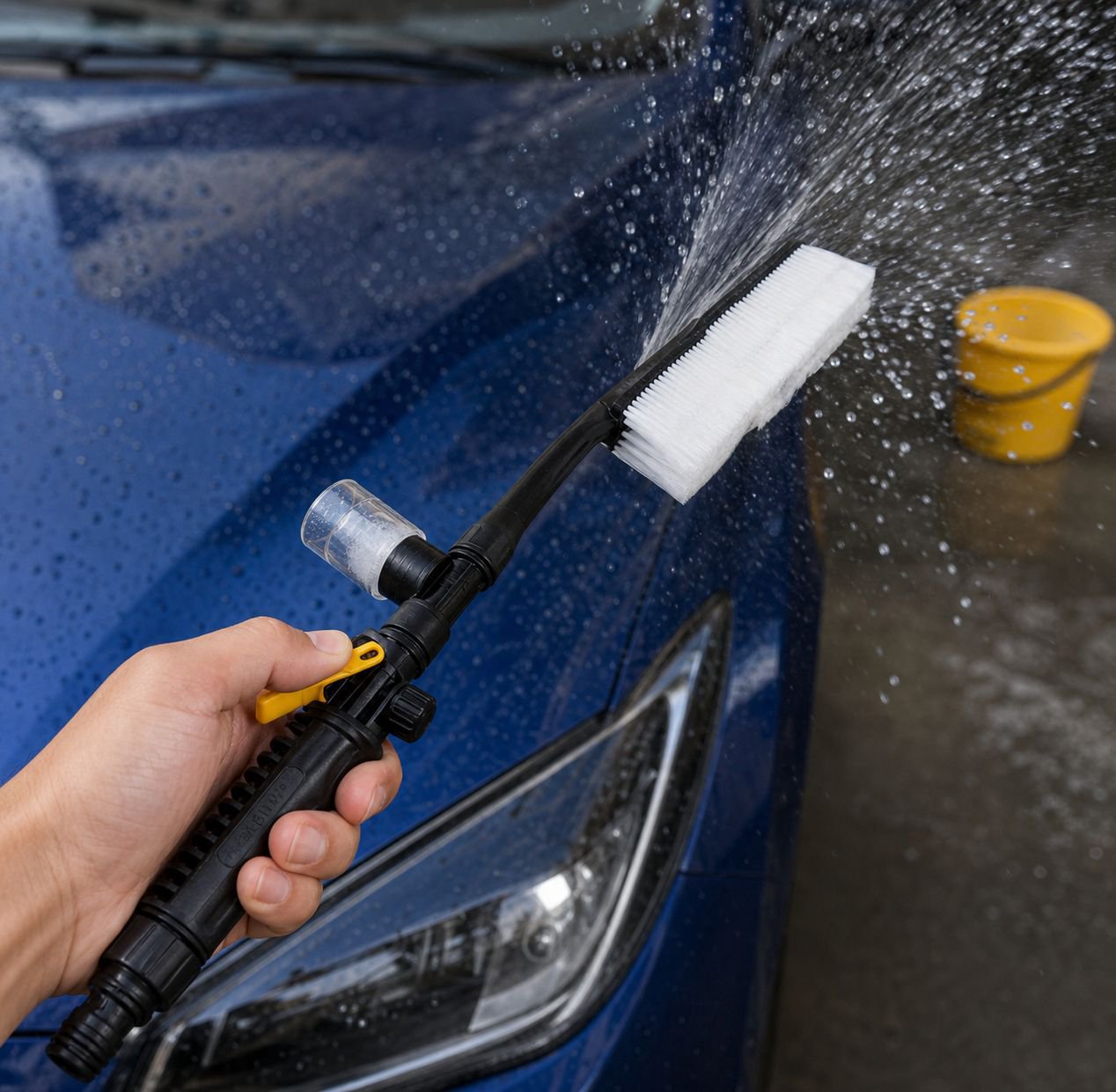 Water Spray Car Brush detailing vehicle wheels