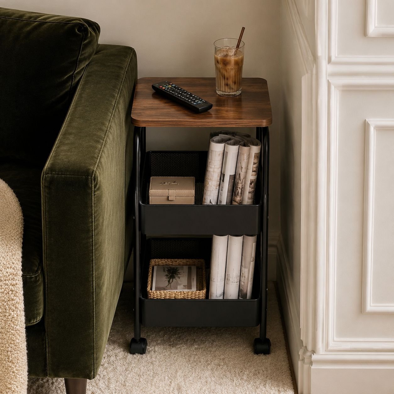 Multi-Functional Stain-Resistant Luxury Storage Cart