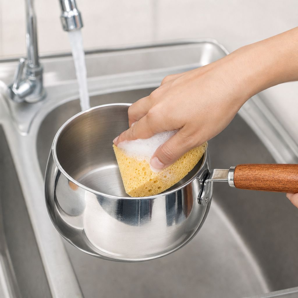 Olla para alimentos de bebé de acero inoxidable de tres capas, fácil de limpiar