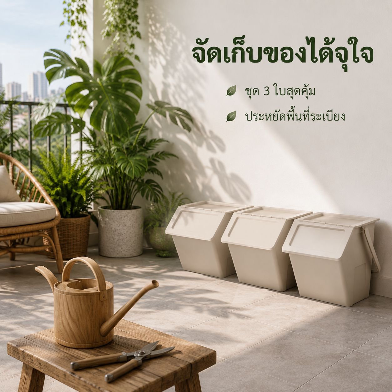 กล่องเก็บของอเนกประสงค์หลายชั้นพร้อมฝาปิด