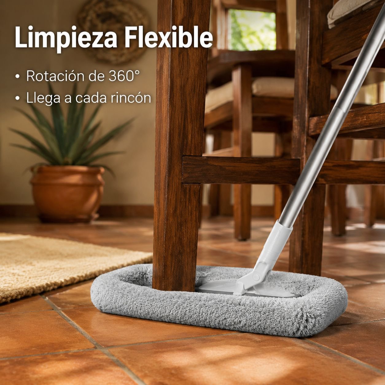 Mopa extensible electrostática para limpieza del techo en el hogar