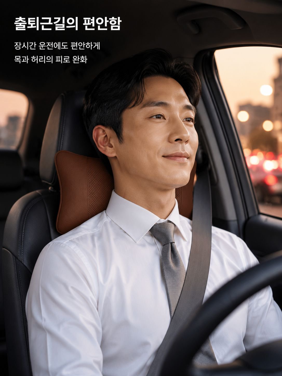 편안한 자동차 쿠션 사용 예시