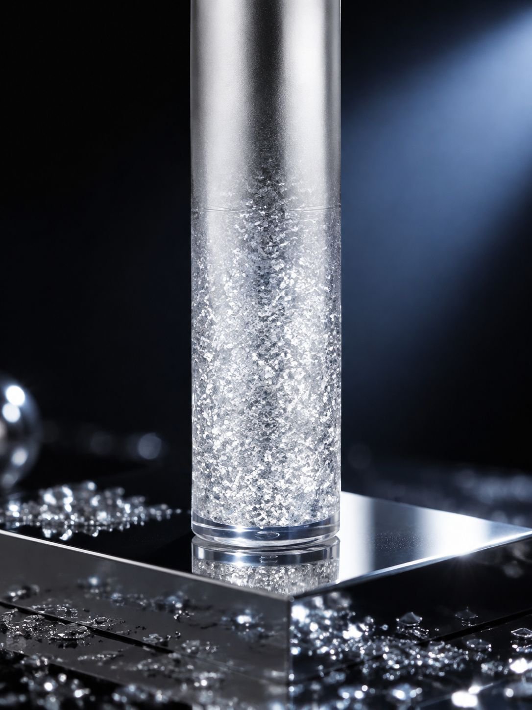 JMY-Rhinestone Mascara tube with glitter finish