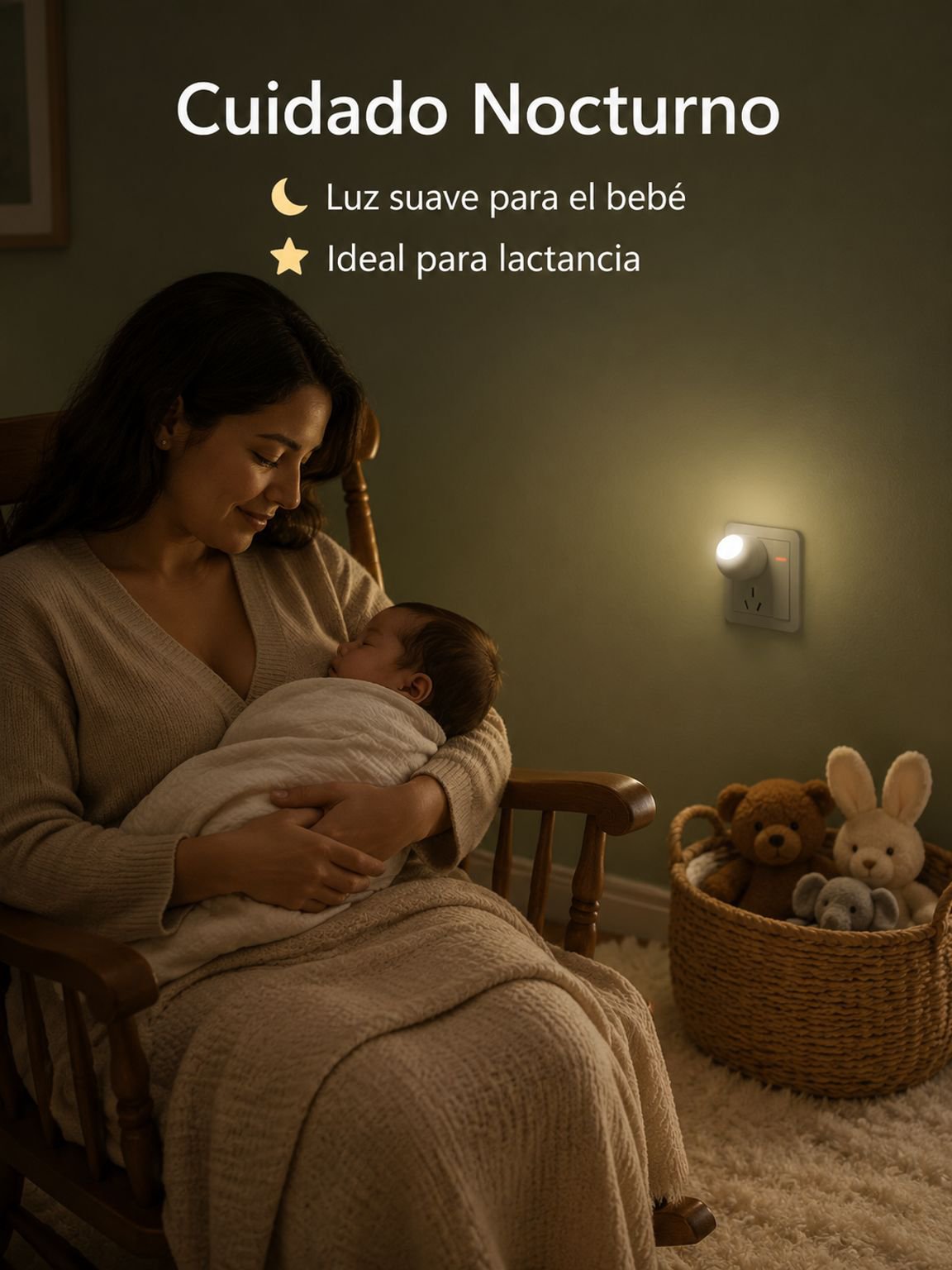 Luz nocturna suave enchufable de bajo consumo
