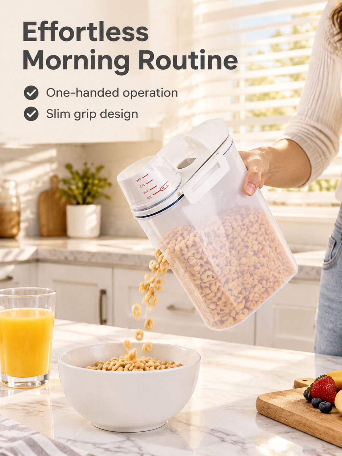 Five grains and cereals sealed container for organized pantry storage