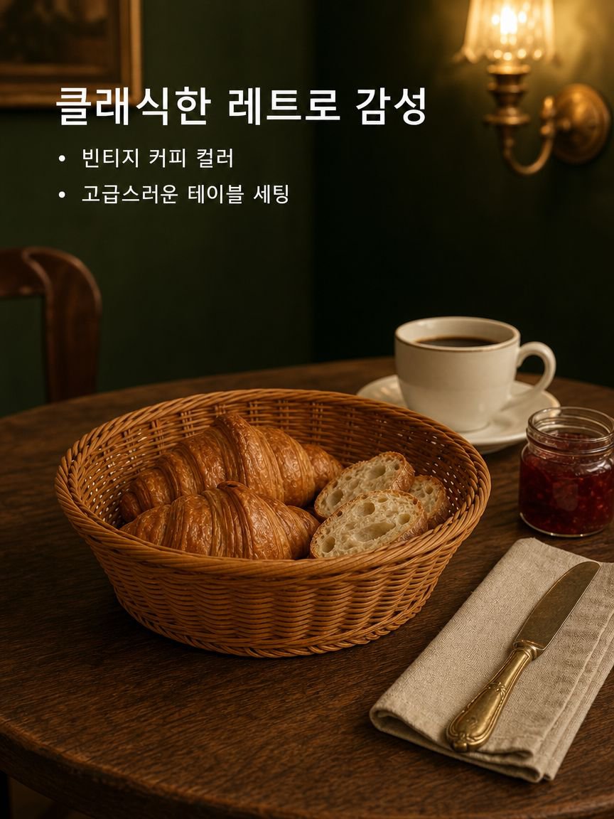 인조 라탄 과일 바구니