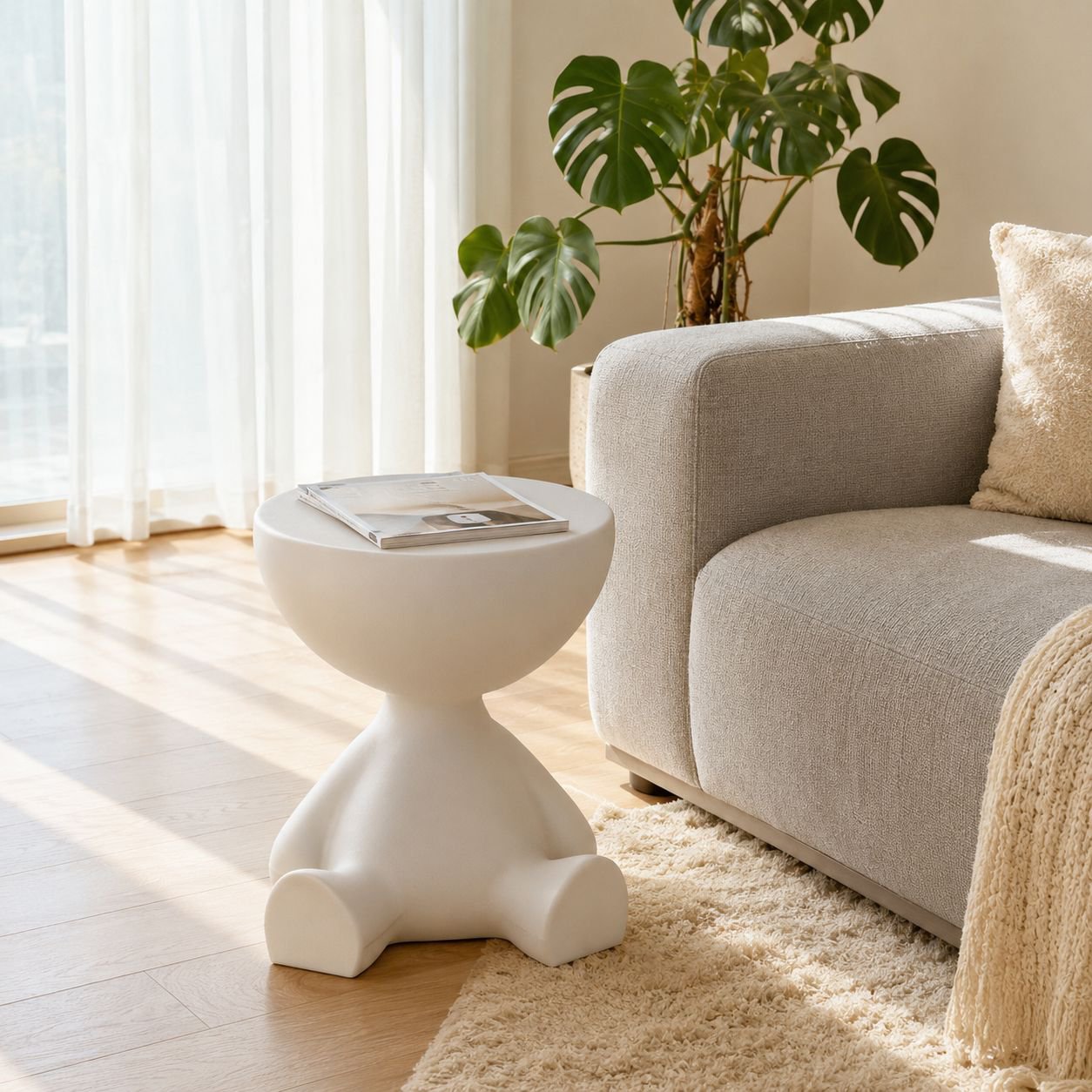 Home Movable Bedside Table Sofa Side Table Small Balcony Coffee Table