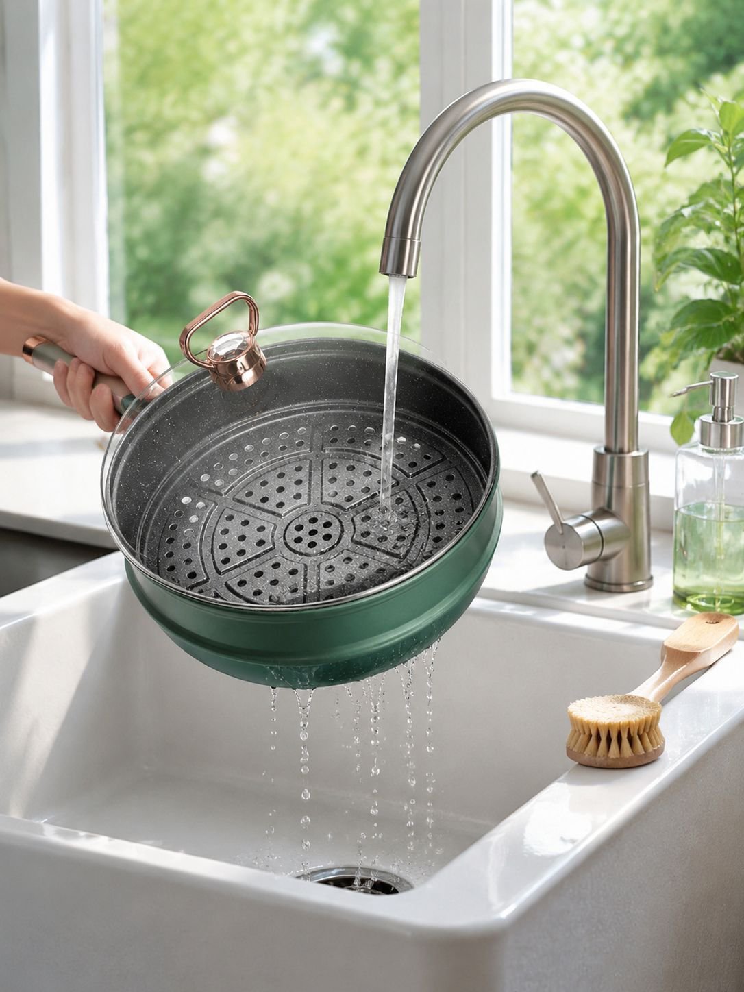 Non-stick Maifan stone pan with heat-resistant handle