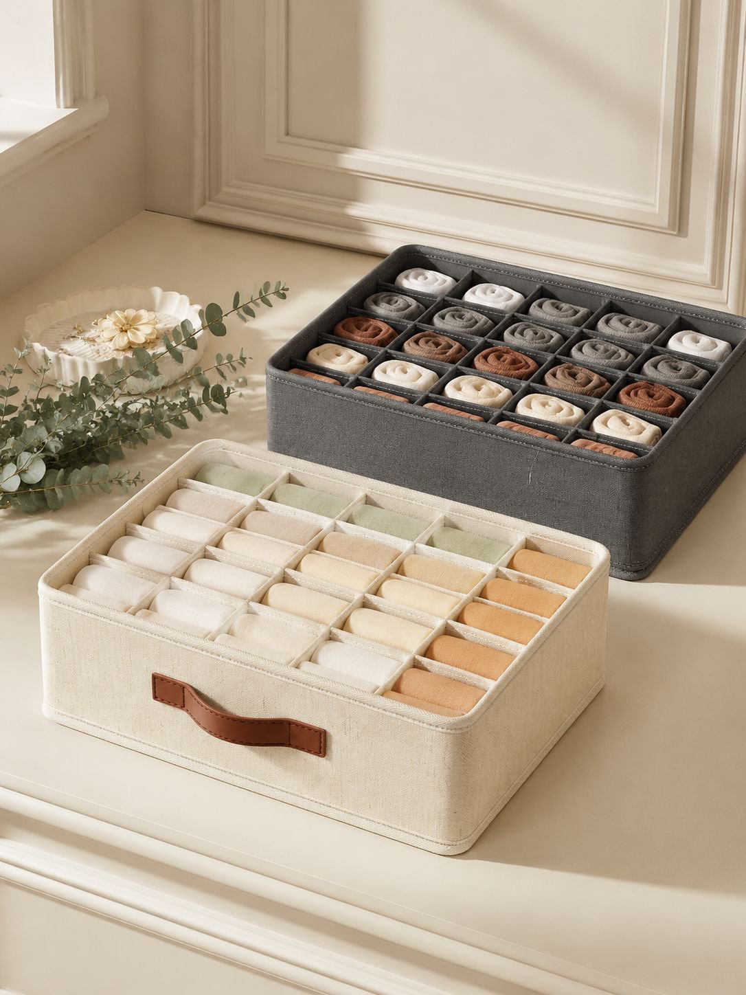 Boîte de rangement organisatrice à plaques épaisses, boîte à sous-vêtements