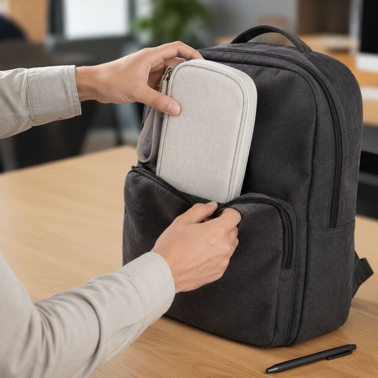 Multi-layer digital accessories storage bag with multiple compartments